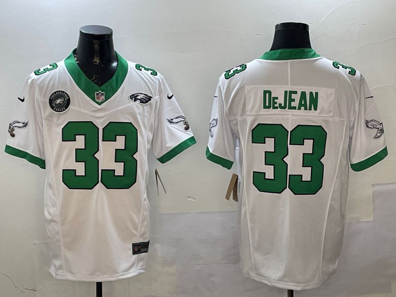 Men Philadelphia Eagles #33 DeJean White Retro three generations 2025 Nike Limited NFL Jersey style 4
